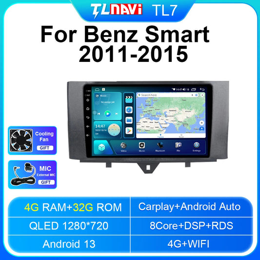 for Mercedes for Benz for Smart Fortwo 2011-2015 Car Stereo Radio CarPlay GPS Screen