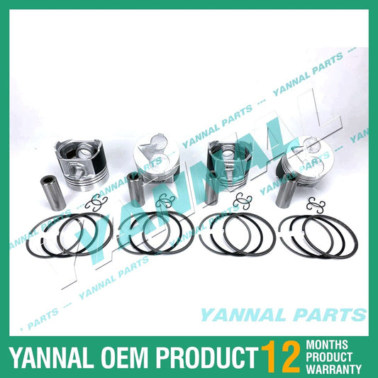 4-piece piston with piston rings + 0.5 mm for Kubota V2003 engine (oversized)