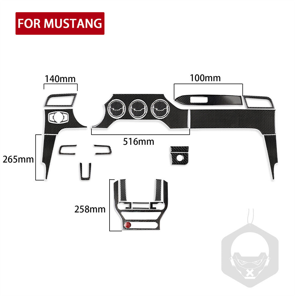 32PCS for Ford for Mustang 2015-22 Carbon Fiber Car Interior Set Kit Decoration Trim