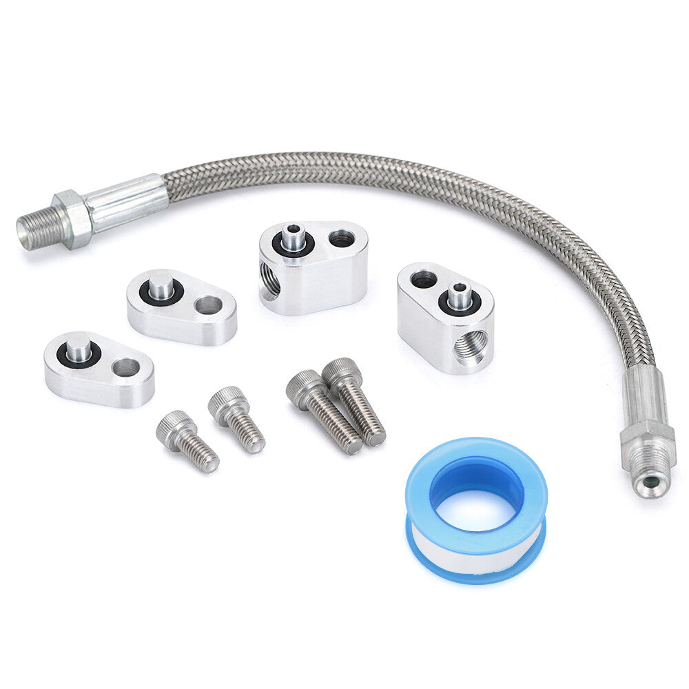 LS Throttle Body Bypass Coolant Crossover Hose Kit Braided Stainless Aluminum SS
