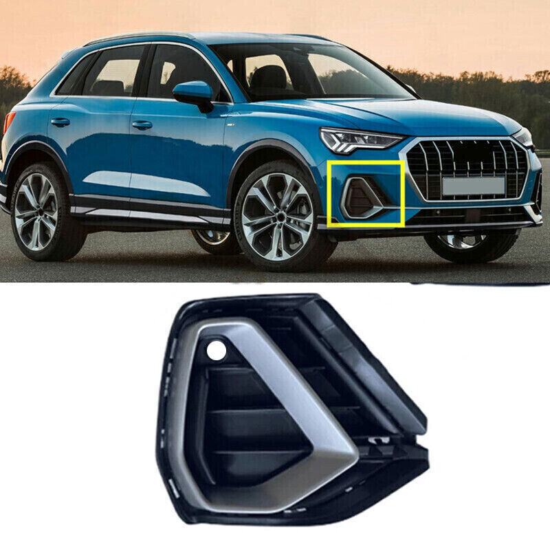 for Audi Q3 S-Line 2019-2022 Plating Front Bumper Fog Light Lamp Grille Cover