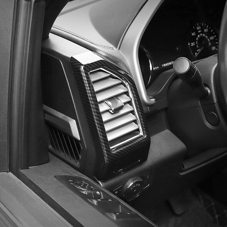 for Ford F150 F-150 2015-2020 Carbon Fiber Dashboard Side Air Vent Cover Trim 3x