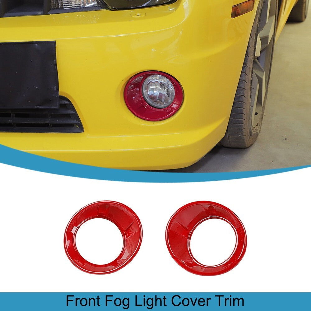 2PCS Front Fog Light Lamp Frame Trim Cover for Chevrolet Camaro 2010-2015 Red