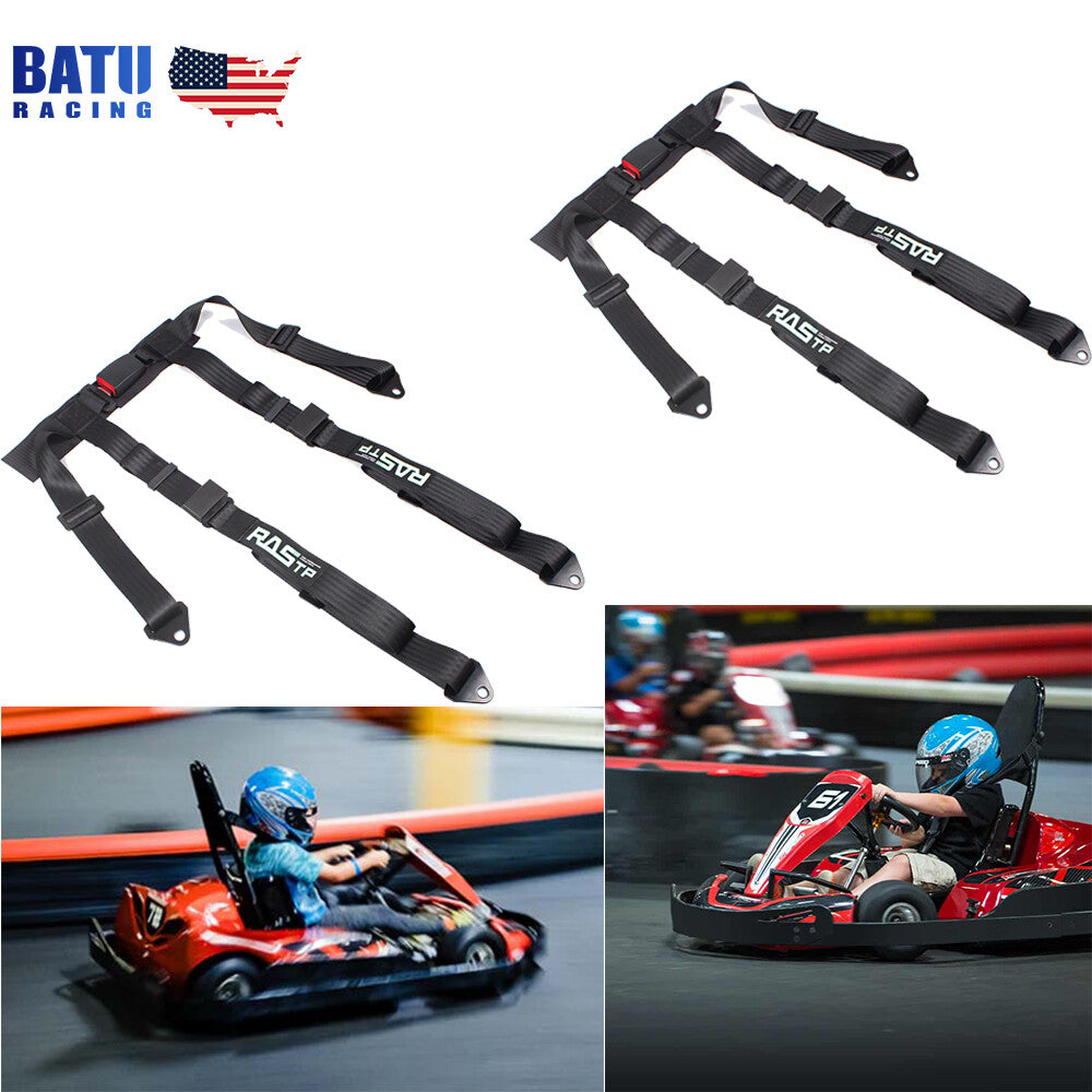 Black 2 4 Point Harness Quick Release Safety Universal Go-Kart for Seat Belt Black
