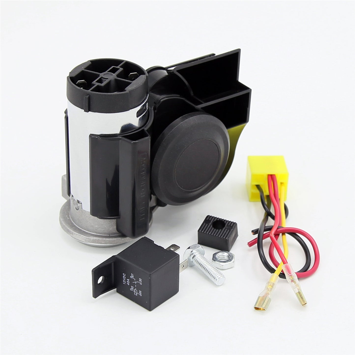 12V/24V 300DB Black Loud Electric Air Horn Kit Fits for Car Trucks Motorcycles