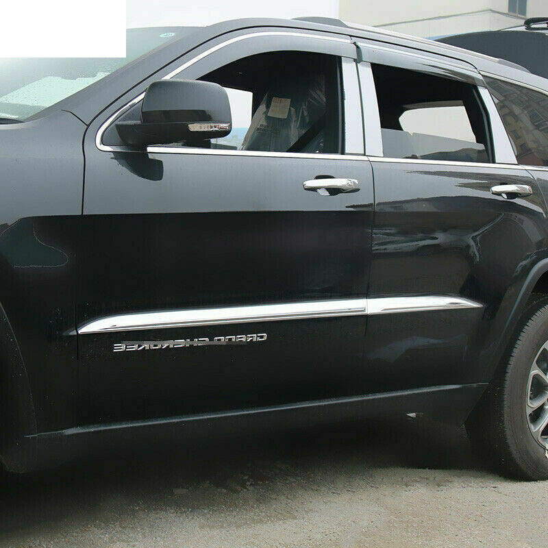 for Jeep Grand Cherokee 2011-2021 WellVisors Side Window Visors W/ Chrome Trim