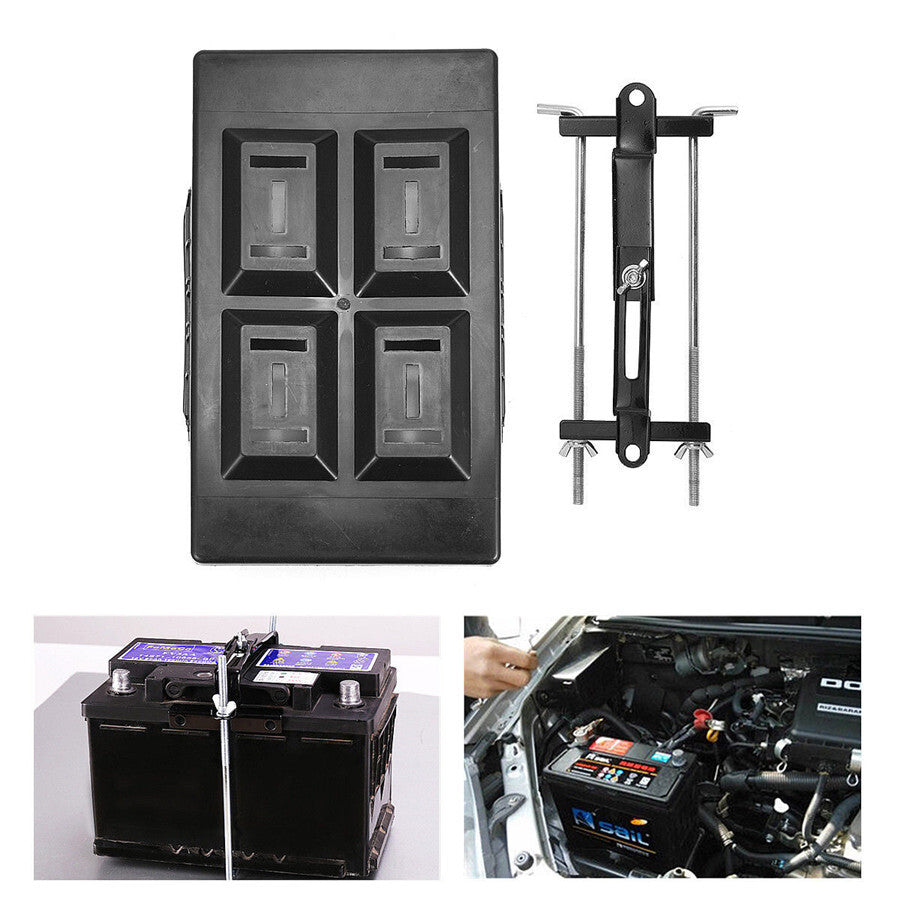 Universal Car for SUV Battery Tray Holder Frame Kit Adjustable Clamp Range 135-200mm