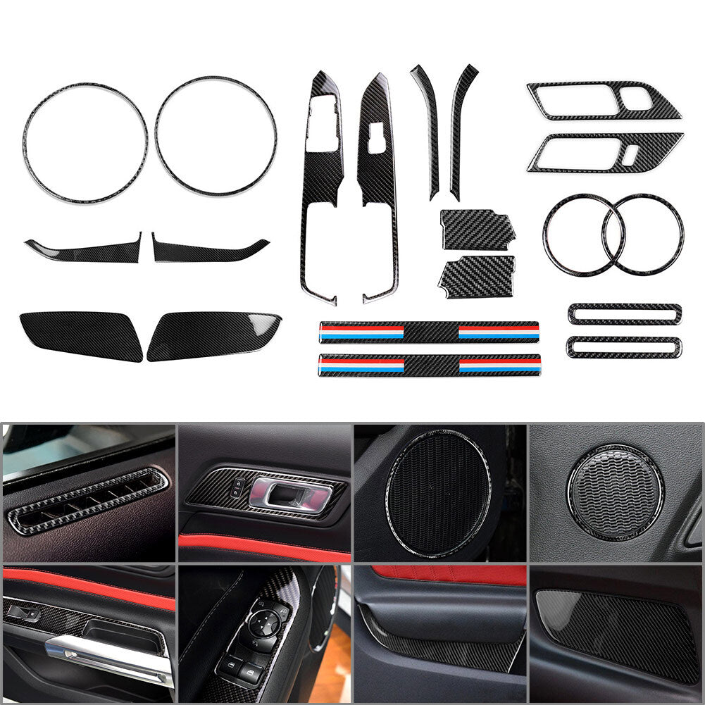 20Pcs Interior Door Panel Window Lift Switch Cover Trim for Ford for Mustang 15+