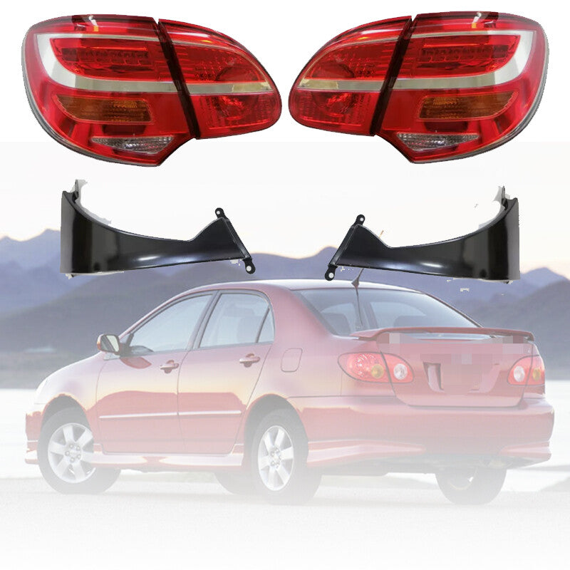 4pcs Led Tail Lights Lamp For 03~08 for Toyota for Corolla ZRE120 Red/Clear +cover bases