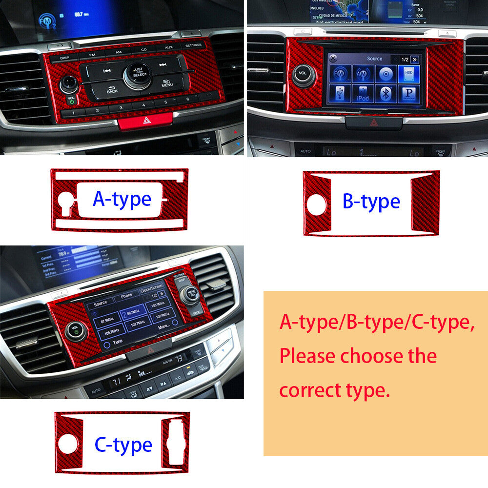 Carbon Fiber Central Console GPS Navigation Panel Cover for Honda Accord 13-17 B