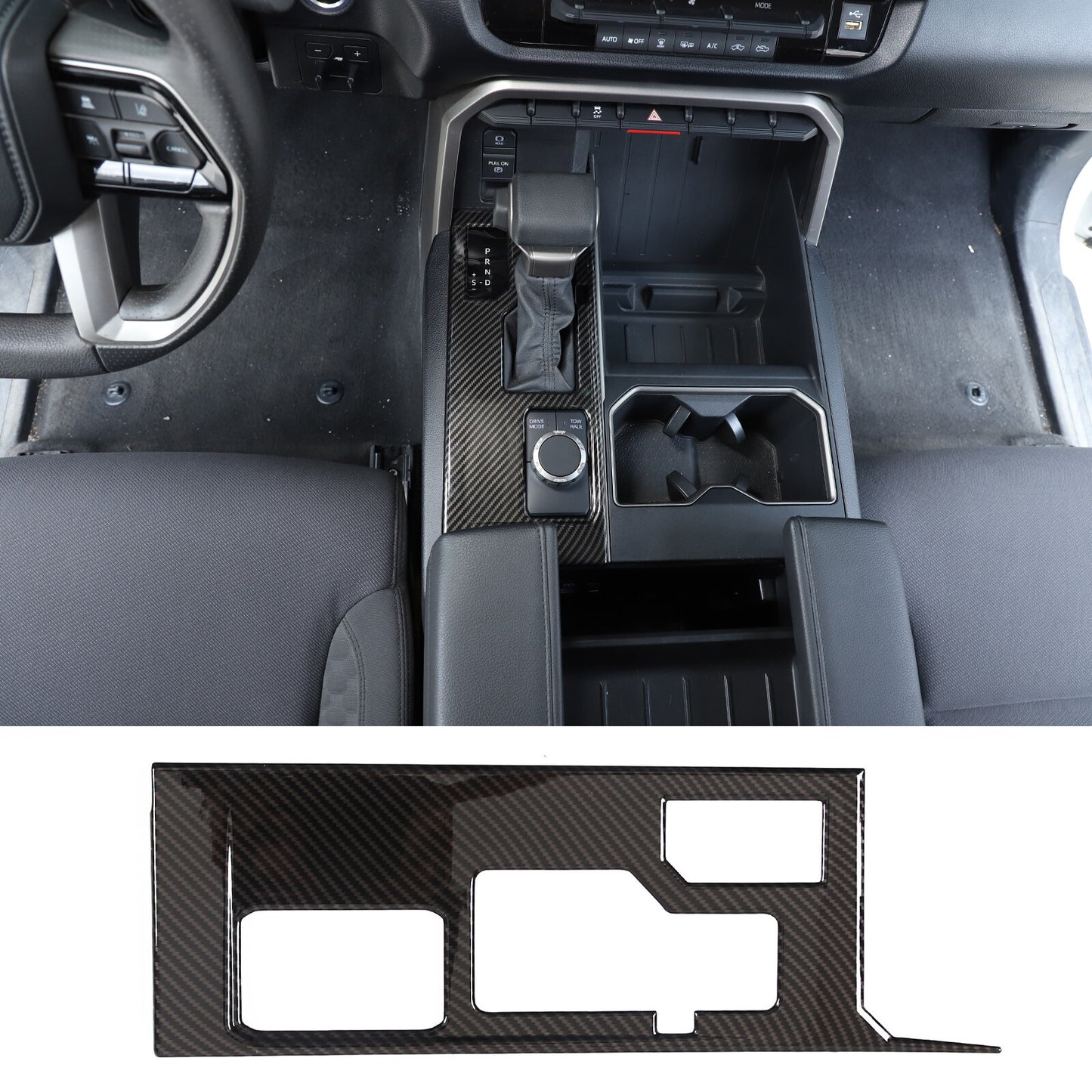 Carbon fiber cap, central control gear, side frame trim for Toyota Supra A90 (2019-22)