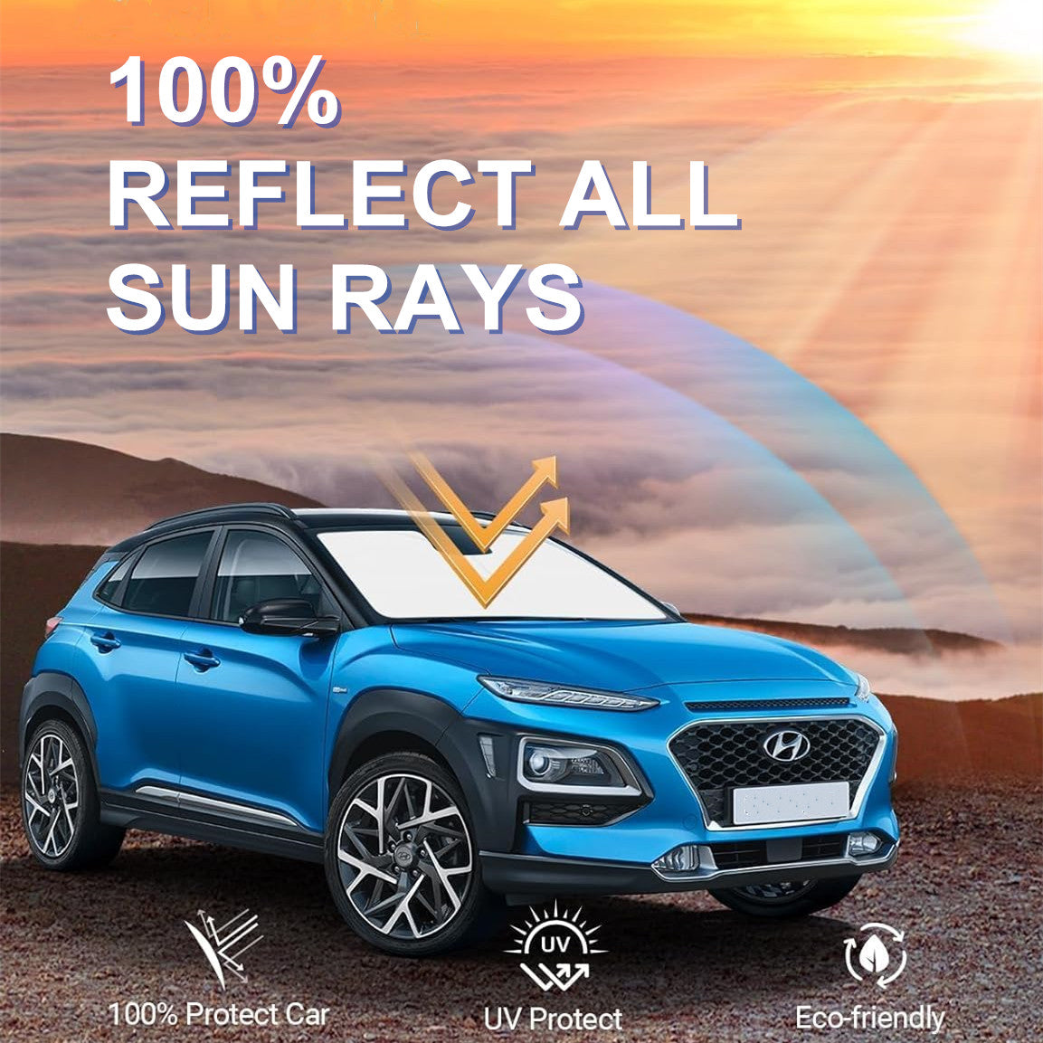 For 2024 2025 for Hyundai Kona Front Windshield Sun Shade Anti UV Cover Accessories