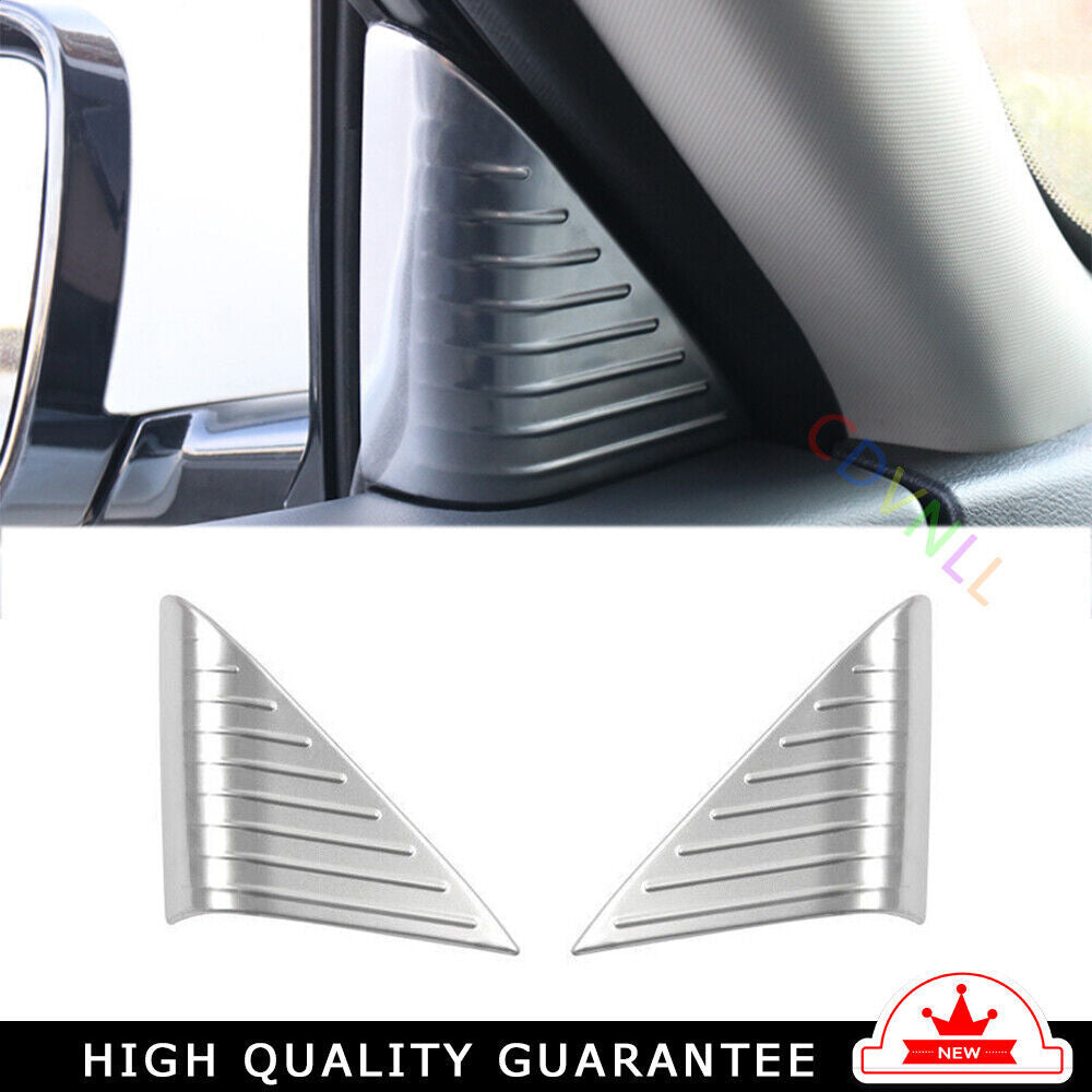 A Post Front Triangle Cover Trim 2X for Nissan Altima Teana 2019-22 Silver Steel