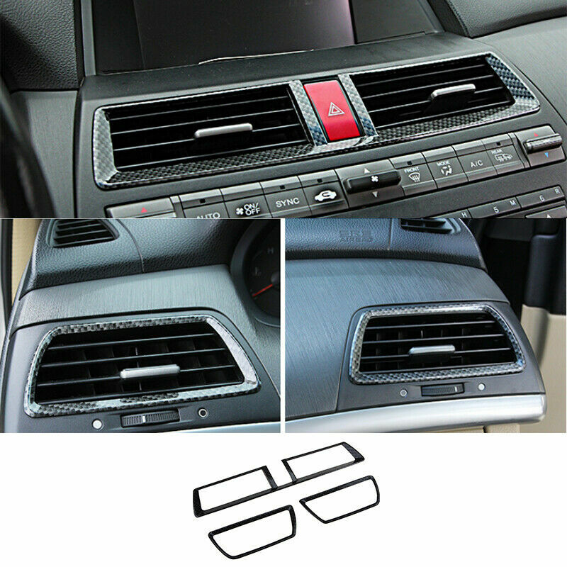 for Honda 8th Accord 2008-2012 AC Air Outlet Vent Frame Cover Carbon Fiber ABS