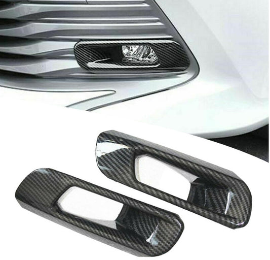 2x Fog Light Lamp Frame Cover Carbon Fiber Front Trim for Toyota for Camry 2018-2021