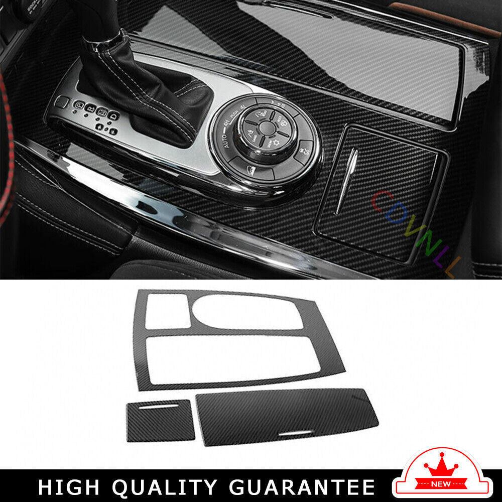 Console Gear Shift Frame Cover Trim for Nissan Armada Y62 2017-2020 Carbon Fiber