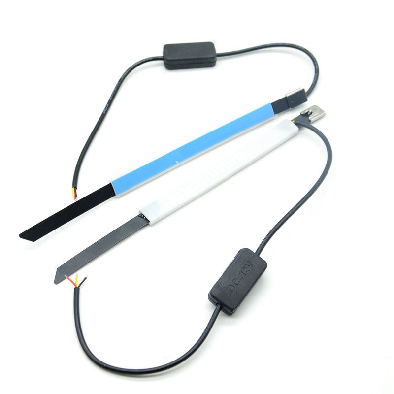 2Pcs Motorcycle Fork Turn Signals Light Ring LED Strips Lamp Safety Red Yellow