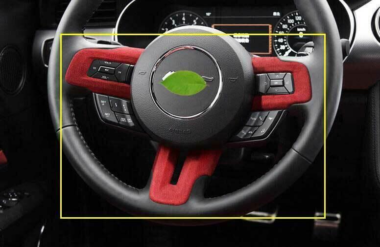for Ford for Mustang 2015-2022 Dark Red Suede Steering Wheel Panel Cover Trim 3PCS