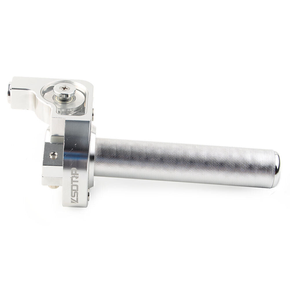7/8inch CNC Motorcycle Handlebar Hand Grip Twist Throttle Accelerator Silver