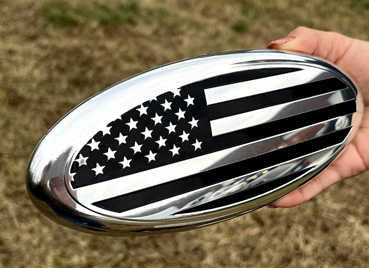 Car hood badge decals  for ford  F150 F250 F350 in chrome black.