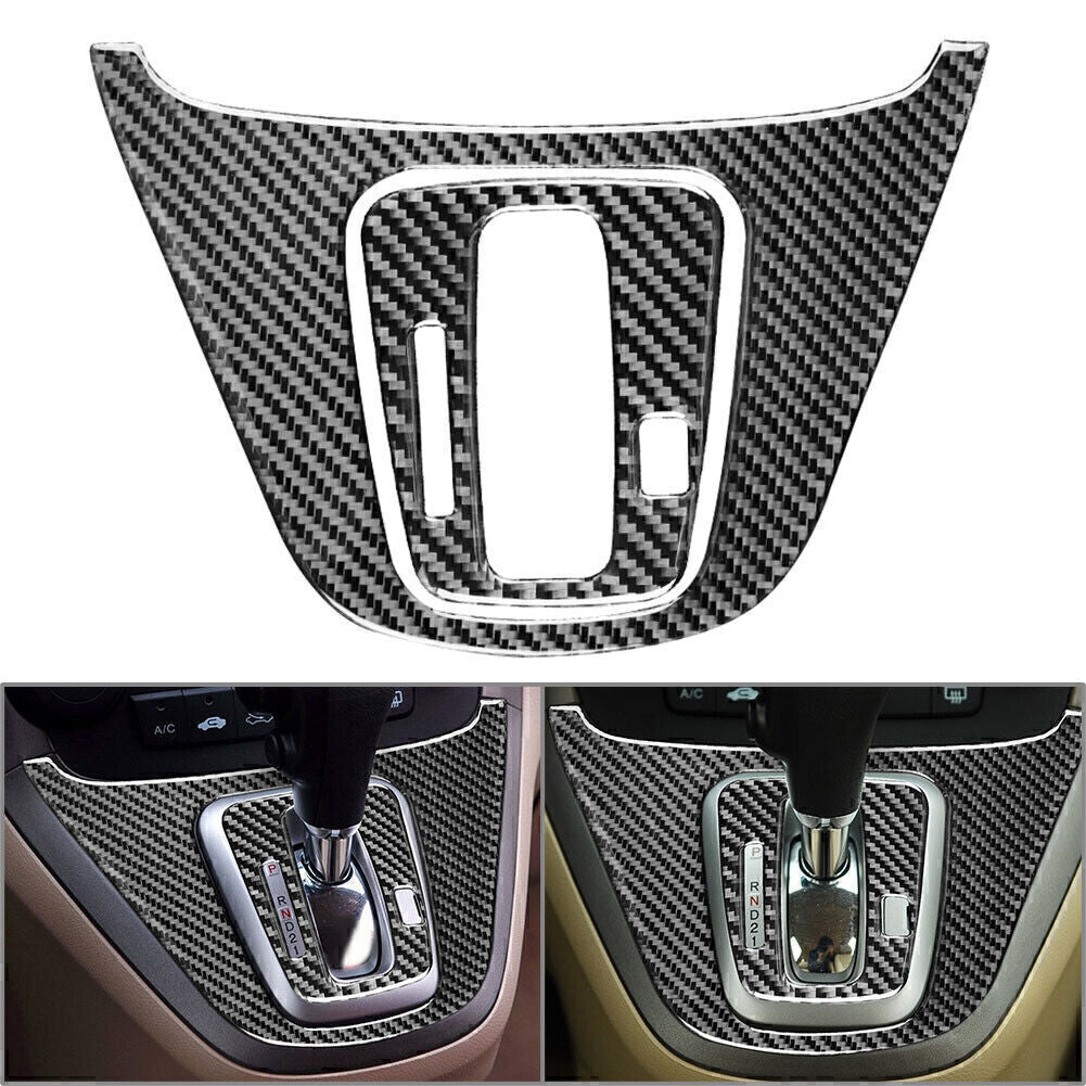 Fit for Honda CR-V CRV 2007-2011 2x Carbon Fiber Console Gear Shift Panel Cover Trim