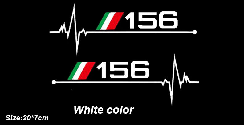 2-pack white 156 car window sticker badges for Alfa Romeo 156
