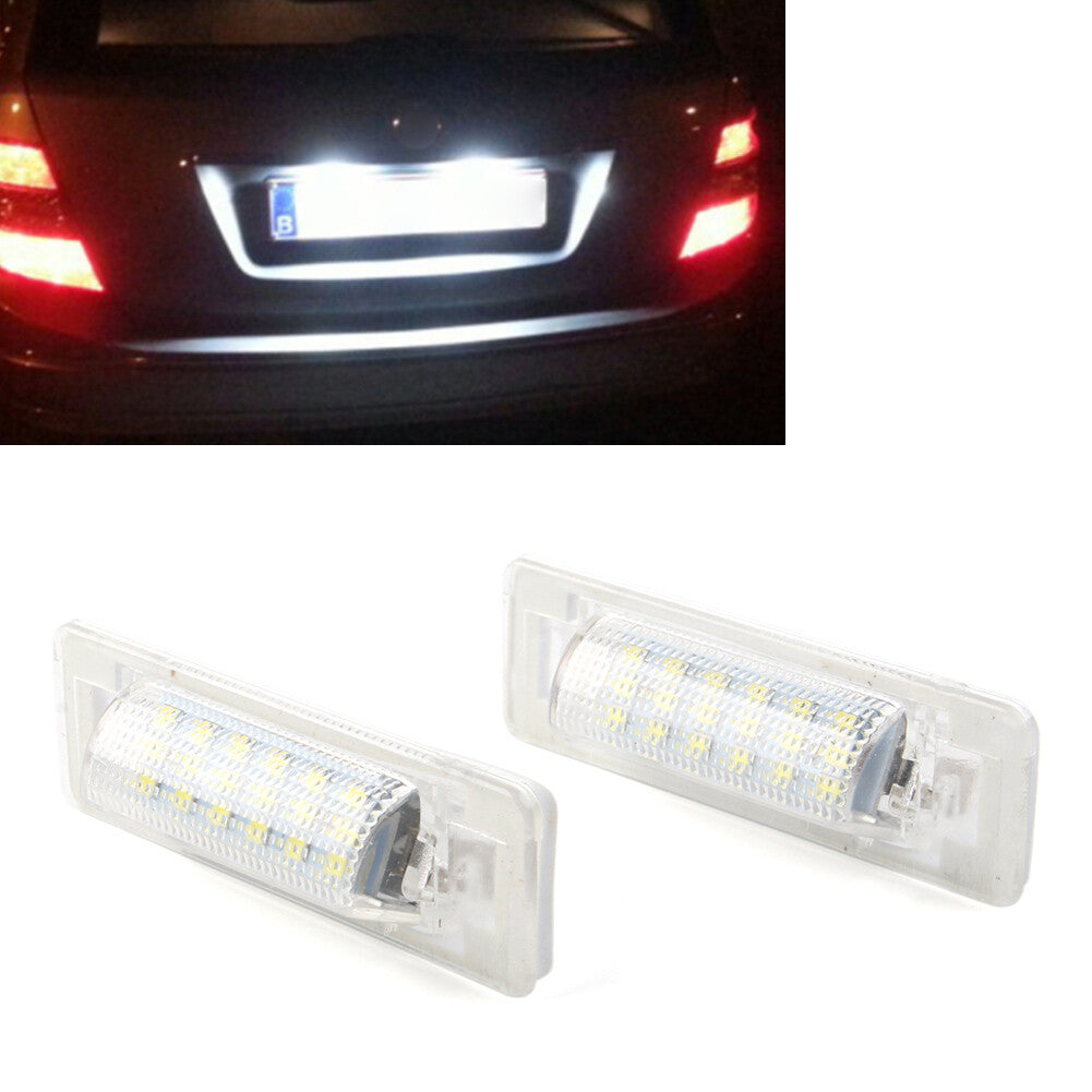 LED License Plate Number Light Tail Lamp for Benz W210 W202 4D Sedan 2PCS Car