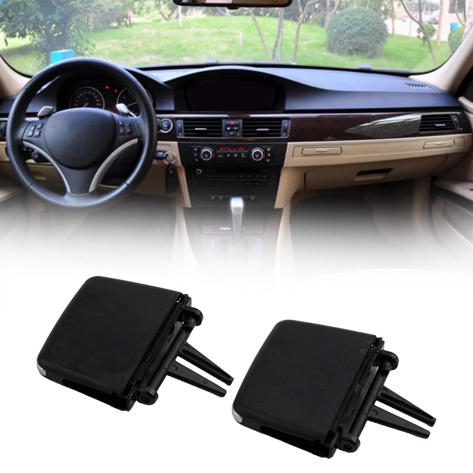Air Vent Outlet Tab Plastic Black Front A/C Car Accessories