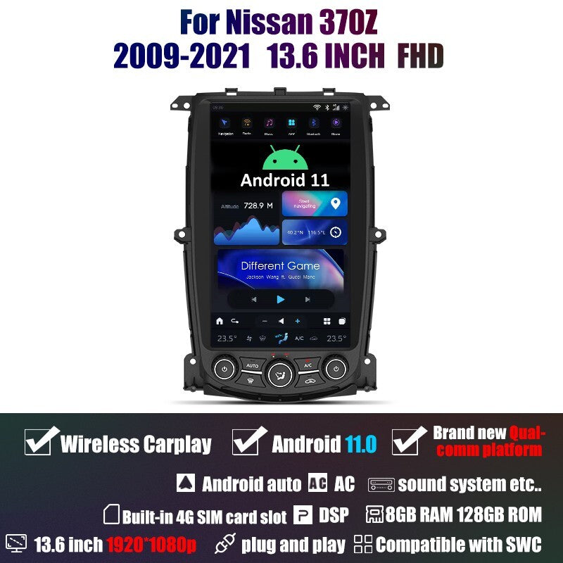 13.6 Android Car GPS Navi for Tesla Radio Stereo 8+128GB for Nissan 370Z 2009-2021