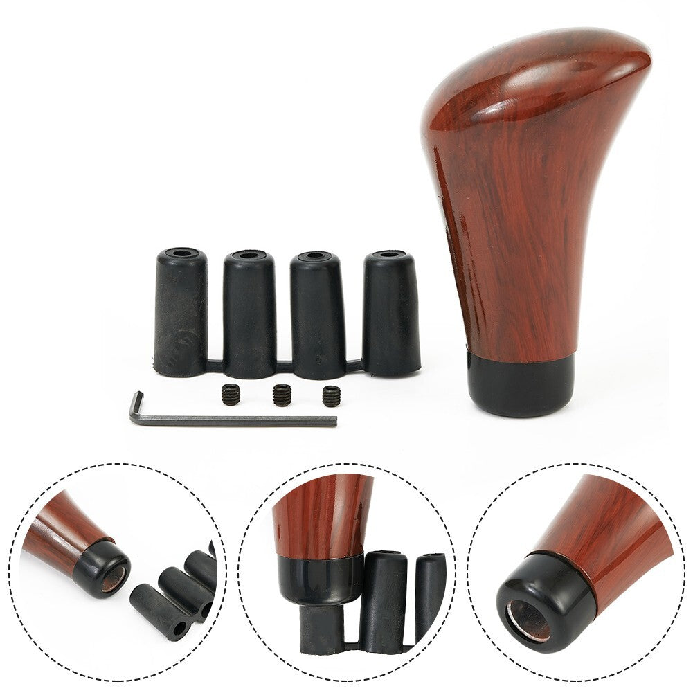 Universal-Walnut/Wood Grain Car Gear Head Shift Shifter Lever Stick Knob Kit