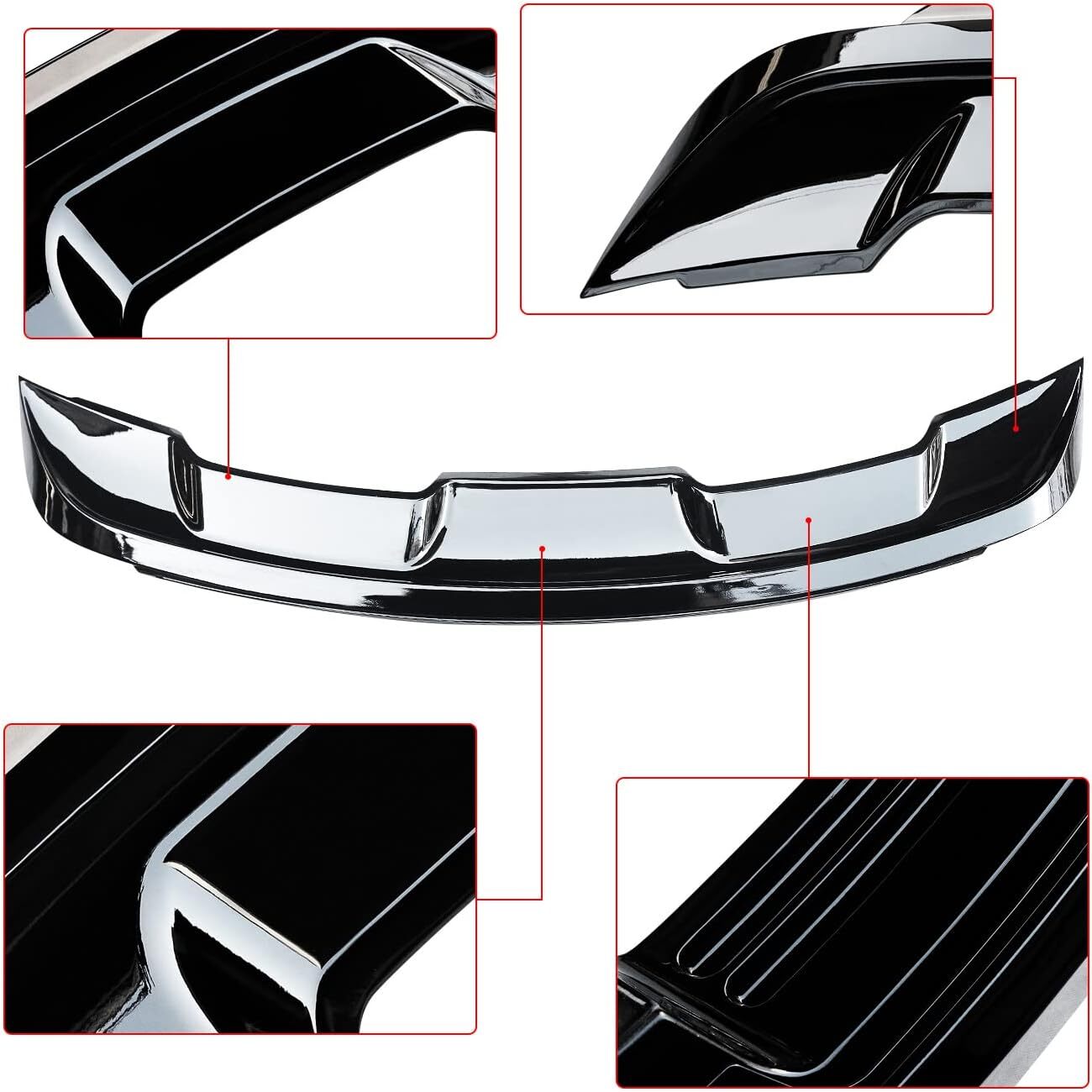 For 2015-2023 for Ford for Mustang GT500 Style Spoiler W/ Smoke Gurney Flap Wicker Bill