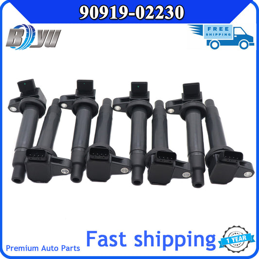 Eight brand new ignition coils suitable for Lexus GS430, GX470, LS430, and for Toyota 4Runner. (Item number: 90919-02230)