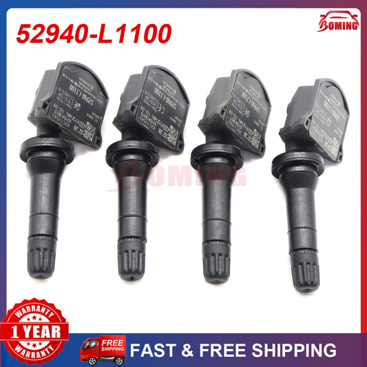 4-pack 52940-L1100 TPMS tire pressure monitoring sensors for Hyundai and for Kia 2019-2020.
