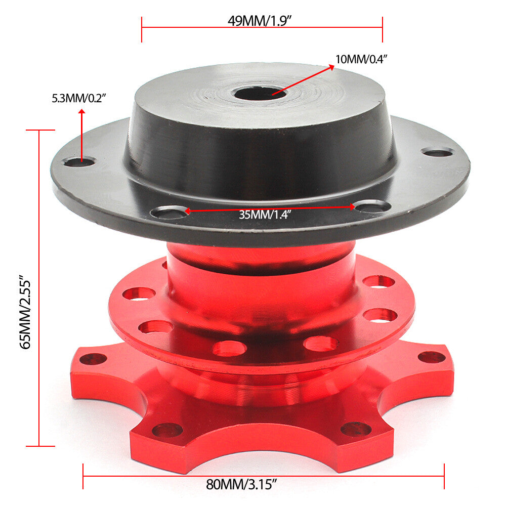 Sports Steering Wheel Quick Release Snap Off Boss Kit Hub Adapter Red Universal