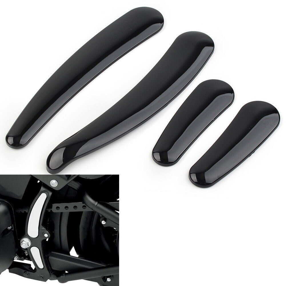 4x Black Curved Swingarm Frame Insert Set Fit for Harley Softail Models 08-up