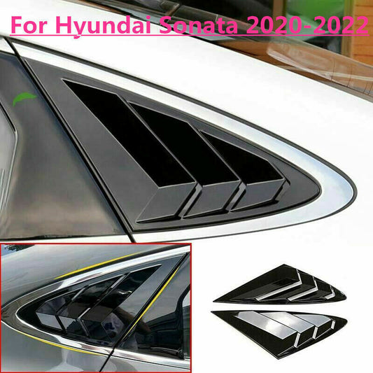 for Hyundai Sonata 2020-2022 Glossy Black Side Vent Window Scoop Louver Trim 2P