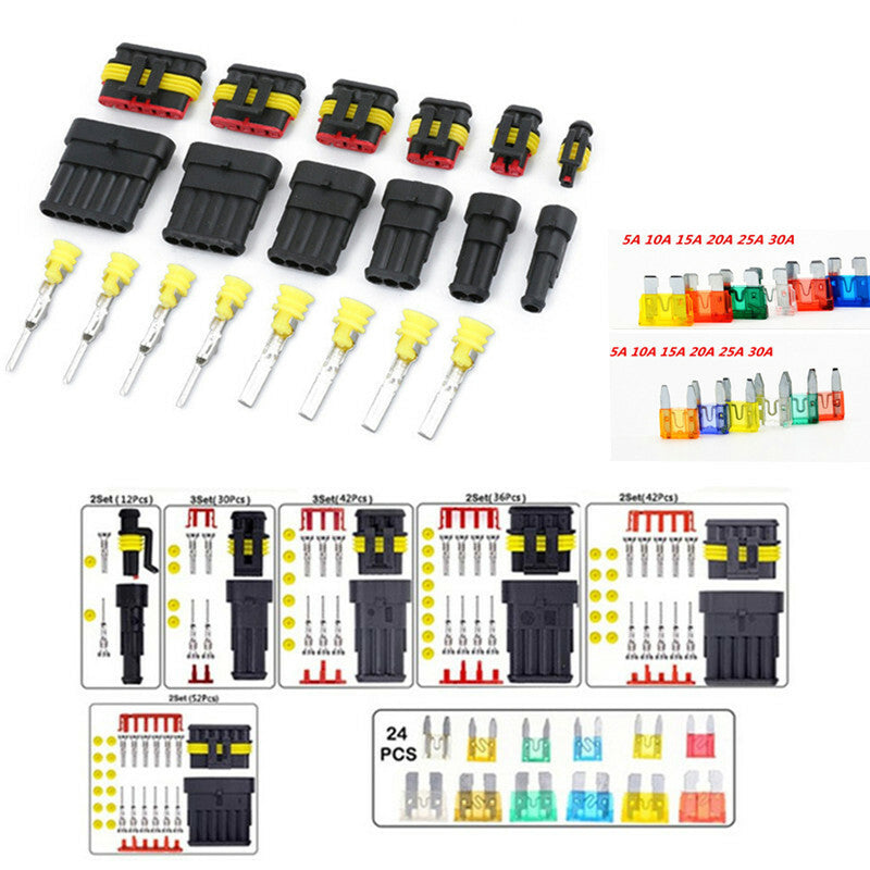 Car Waterproof Connector Electrical Wire Plug Terminal 1/2/3/4/5/6 Pin With Fuse