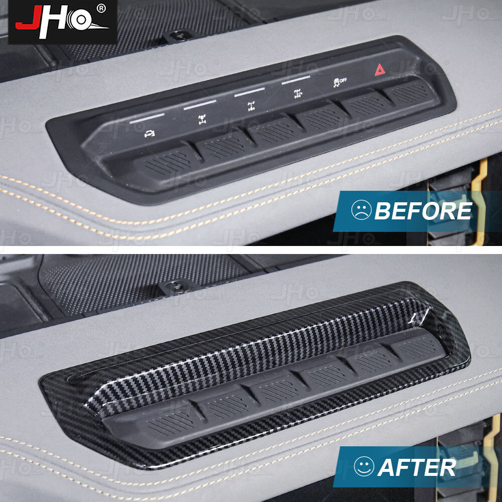 ABS Carbon Fiber 4WD Switch Knob Panel Cover Trim for Ford Bronco 2021-2024