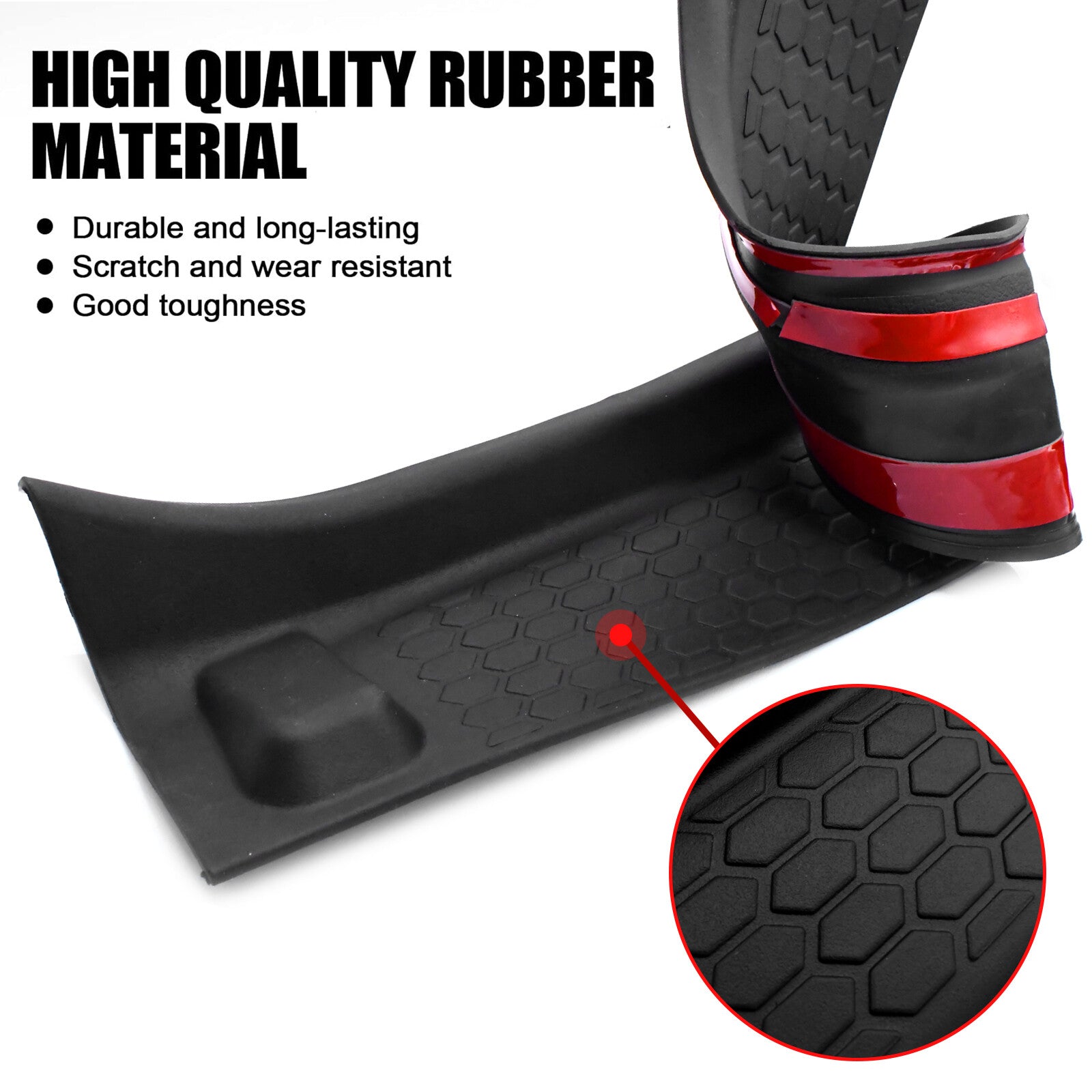 Soft Rubber 4pcs Door Sill Plate Entry Guard Fits for Jeep for Wrangler JL JLU 2018-2024
