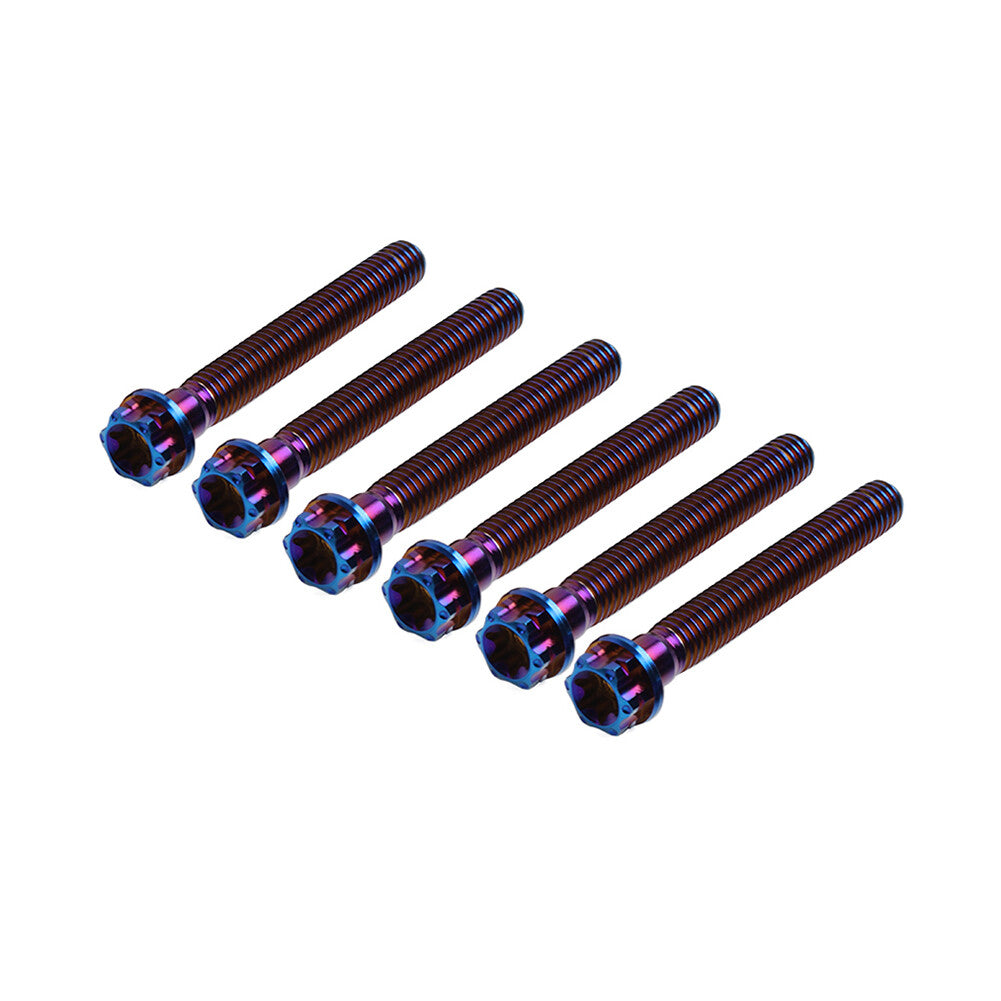 6pcs Bolts Torx Head Flange Screws M8x55mm BurnBlue For Motorcycle Bike