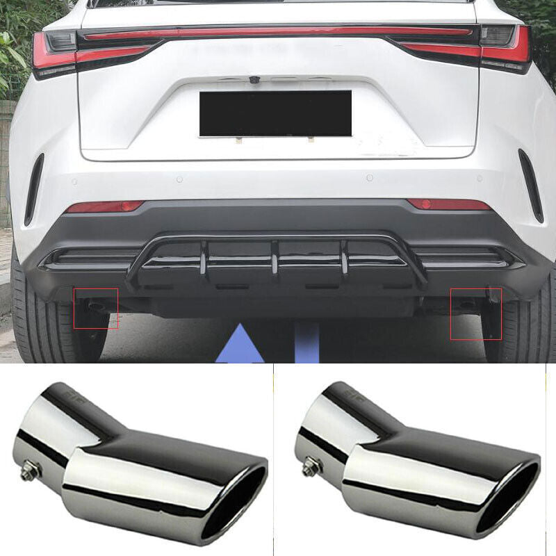 2X Stainless Rear Exhaust Muffler Tip Finisher for Lexus NX 250 350 350h 22-2024