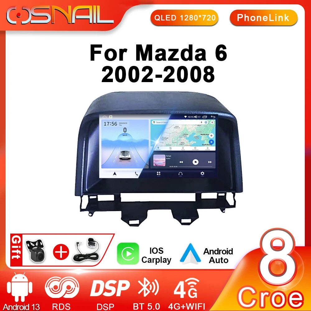 for Mazda 6 2002-2008 GPS Android Auto Carplay Car Radio Stereo Player Screen