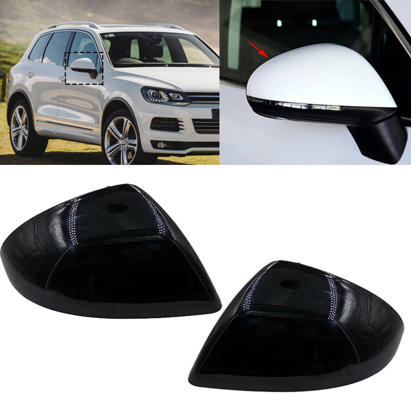 for VW Touareg 2011-2018 Side Rearview Mirror Cover Wing Mirror Housing Pair