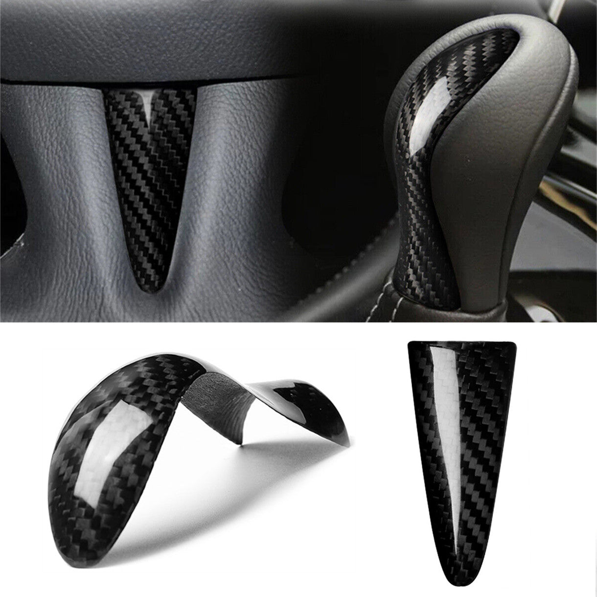 Carbon Fiber Steering Wheel Trim Shift Knob Cover for Infiniti Q50 Accessory