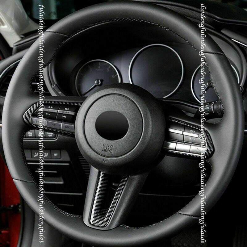 Fit for Mazda CX-30 2020-2022 Carbon Fiber Steering Wheel Frame Trims Garnish