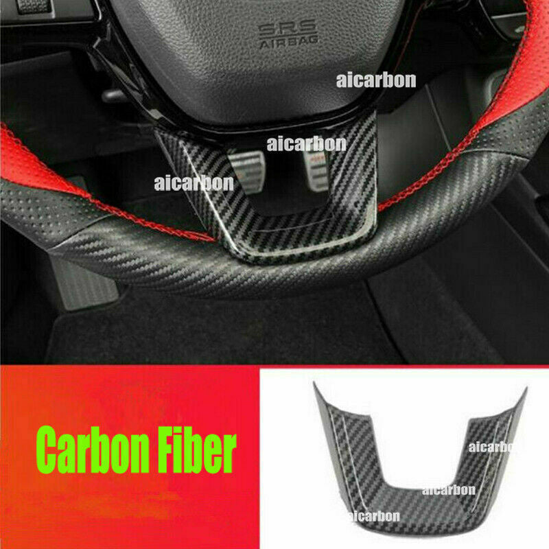 Carbon Fiber ABS Interior Steering Wheel Cover Trim for Honda for Civic 2022-2023