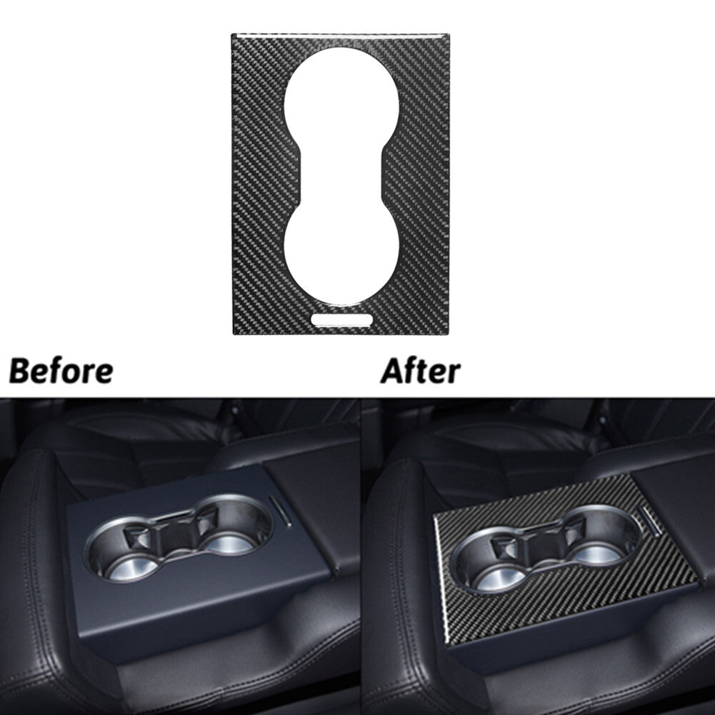 Carbon Fiber Rear Cup Holder Cover Trim For Land for Range Rover Sport 2014-2017