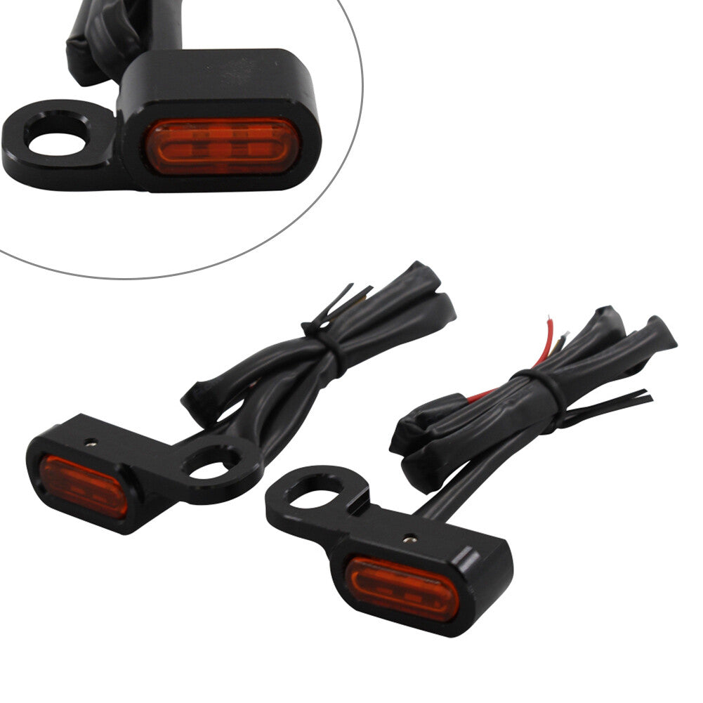 2x LED Front Turn Signal Light Run Indicator Lamp for BMW R18 Black Amber Lens