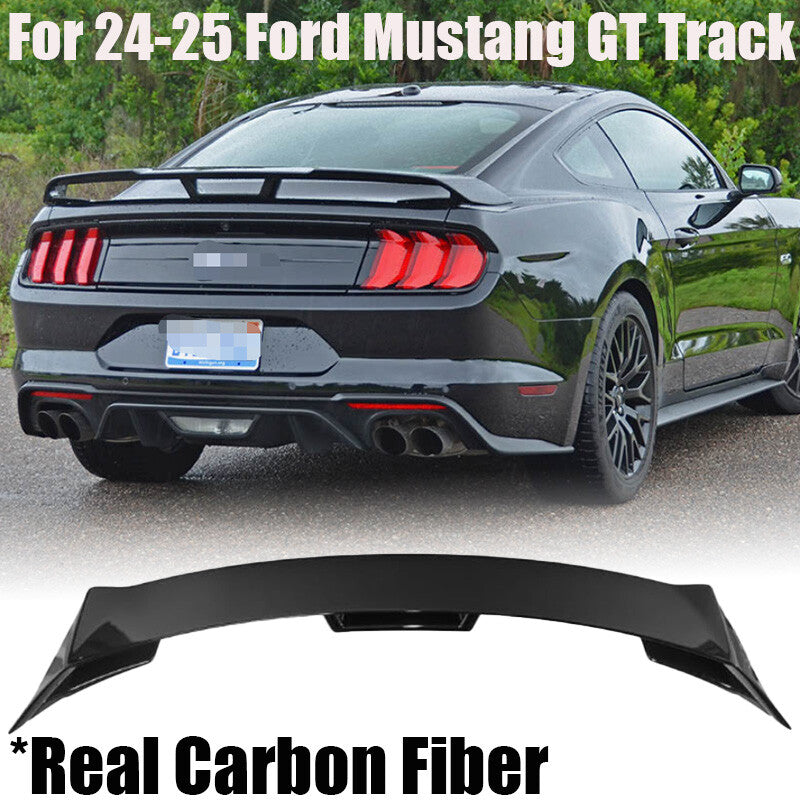 Real Carbon Fiber Rear Trunk Lip Spoiler Wing For 24-25 for Ford for Mustang GT Track
