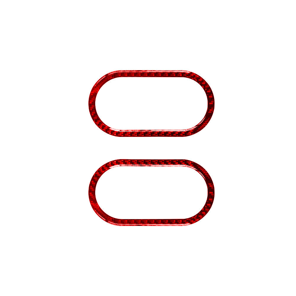 2x Red Carbon Fiber Rear Door Handle Outer Frame Trim for Jeep for Wrangler 2007-10